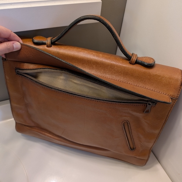 🥰 Vintage 1980's Bally Italy Genuine Smooth Leather Top Carry Briefcase 💼 - Picture 8 of 16